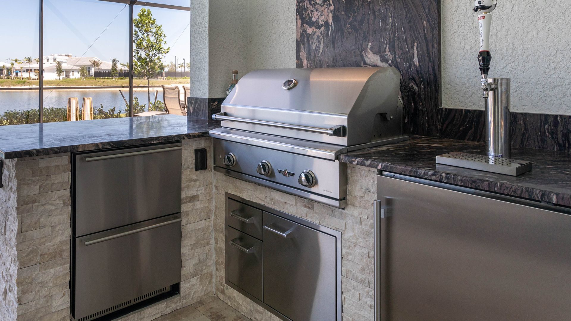 Delta Heat grill ledgestone outdoor kitchen Punta Gorda FL