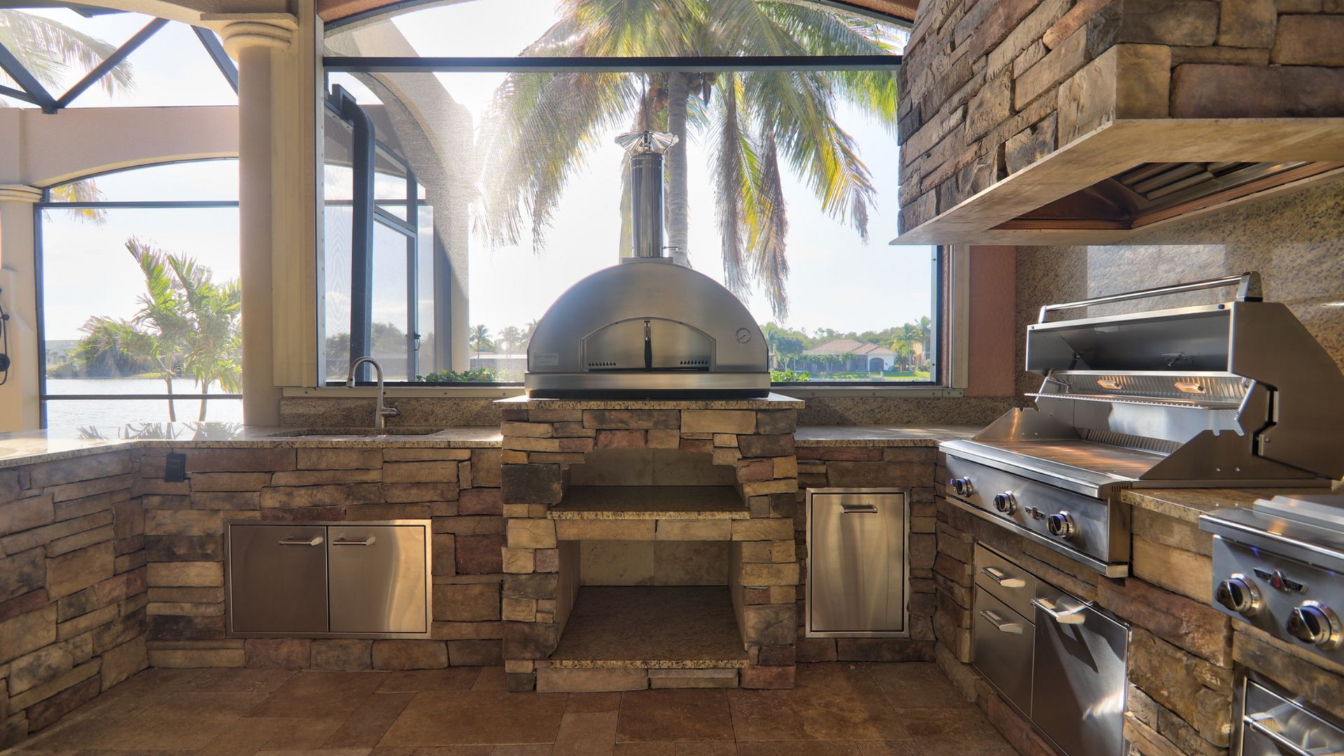 Fontana Forni pizza oven outdoor kitchen Miramar FL