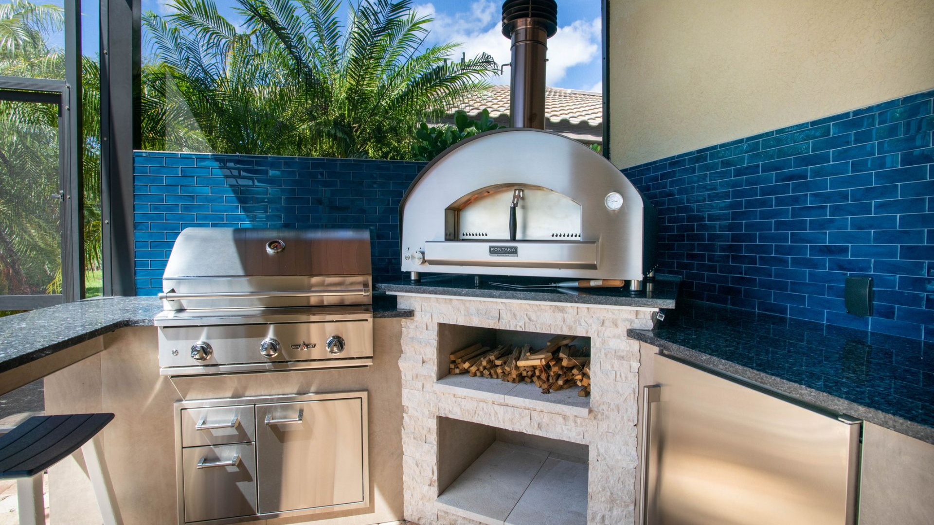 Fontana Forni pizza oven outdoor kitchen Fort Myers FL