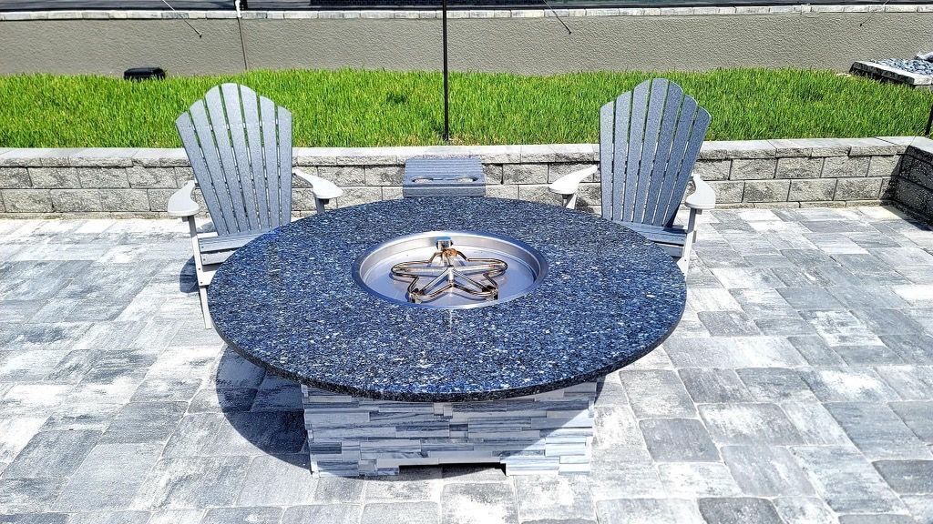 fire pit features outdoor kitchen