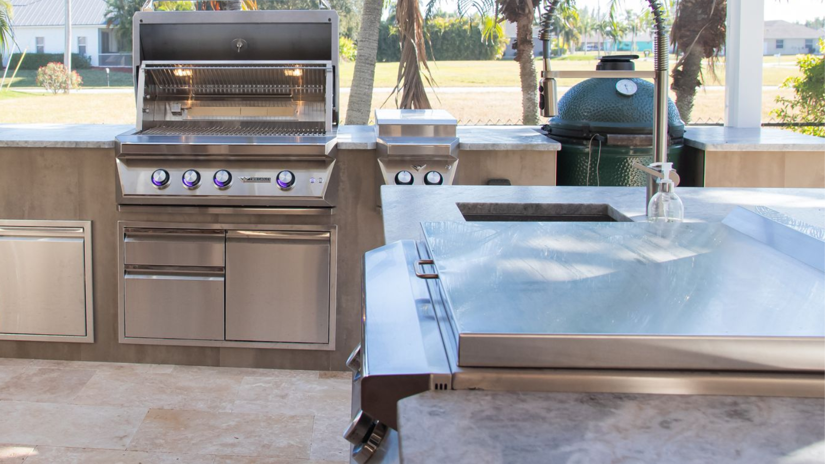 Twin Eagles 36-inch grill outdoor kitchen with griddle and burner Cape Coral FL