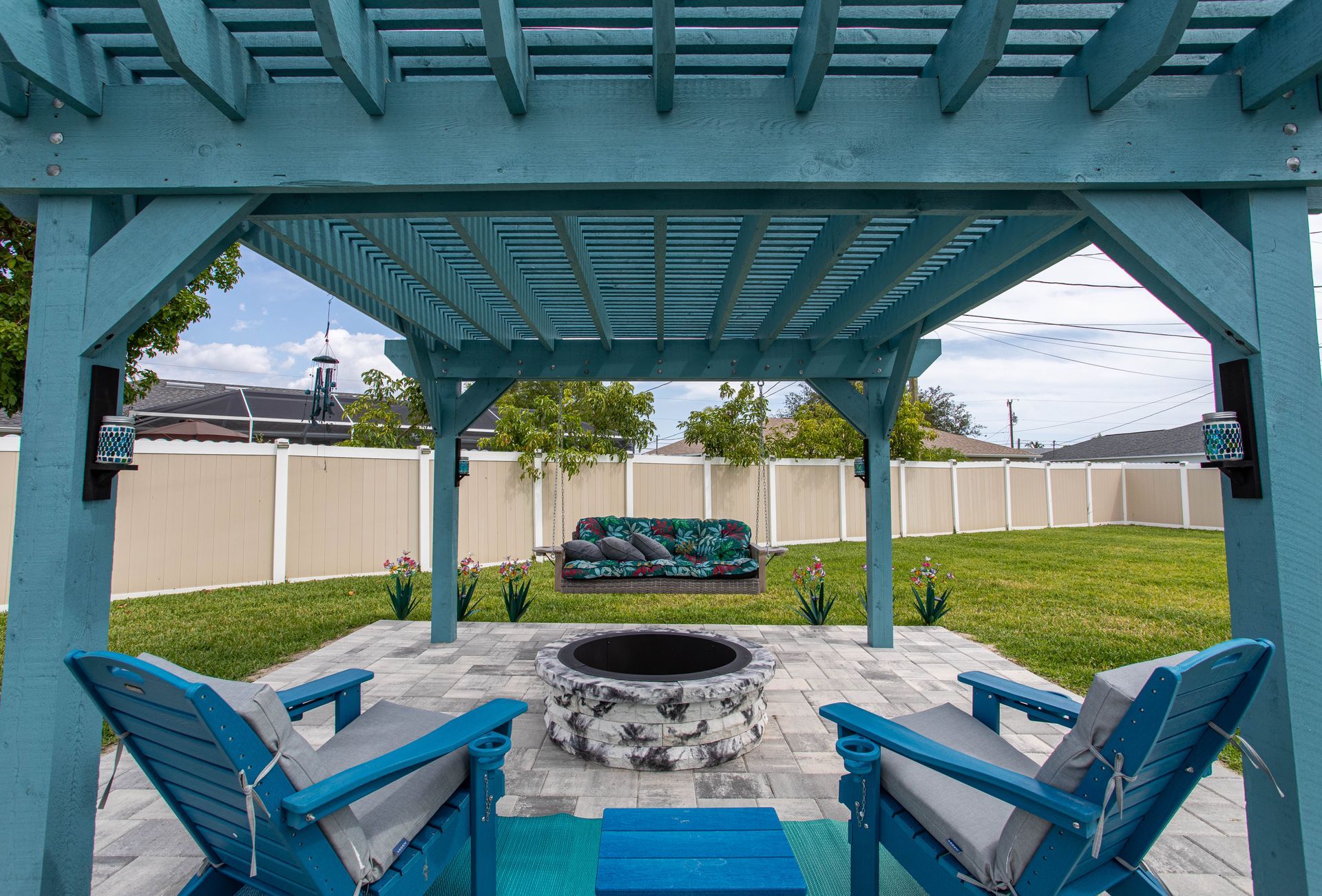 cedar wood custom pergola patio addition Cape Coral FL