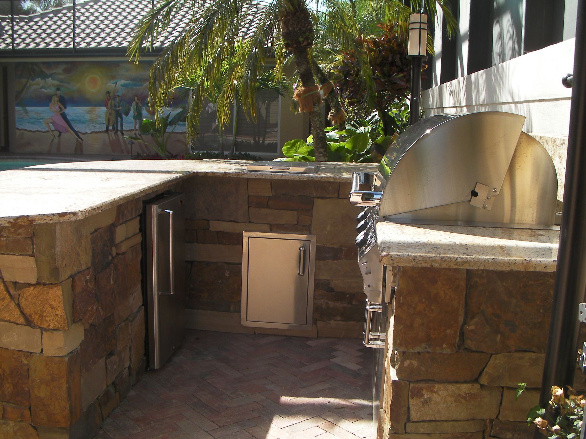 cultured stone outdoor kitchen Naples FL