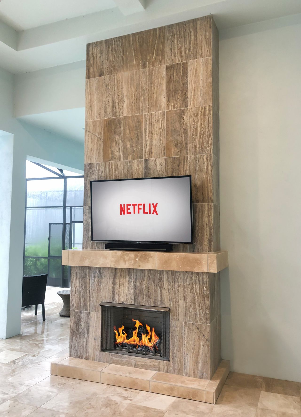 Beautiful fire features design for kitchen