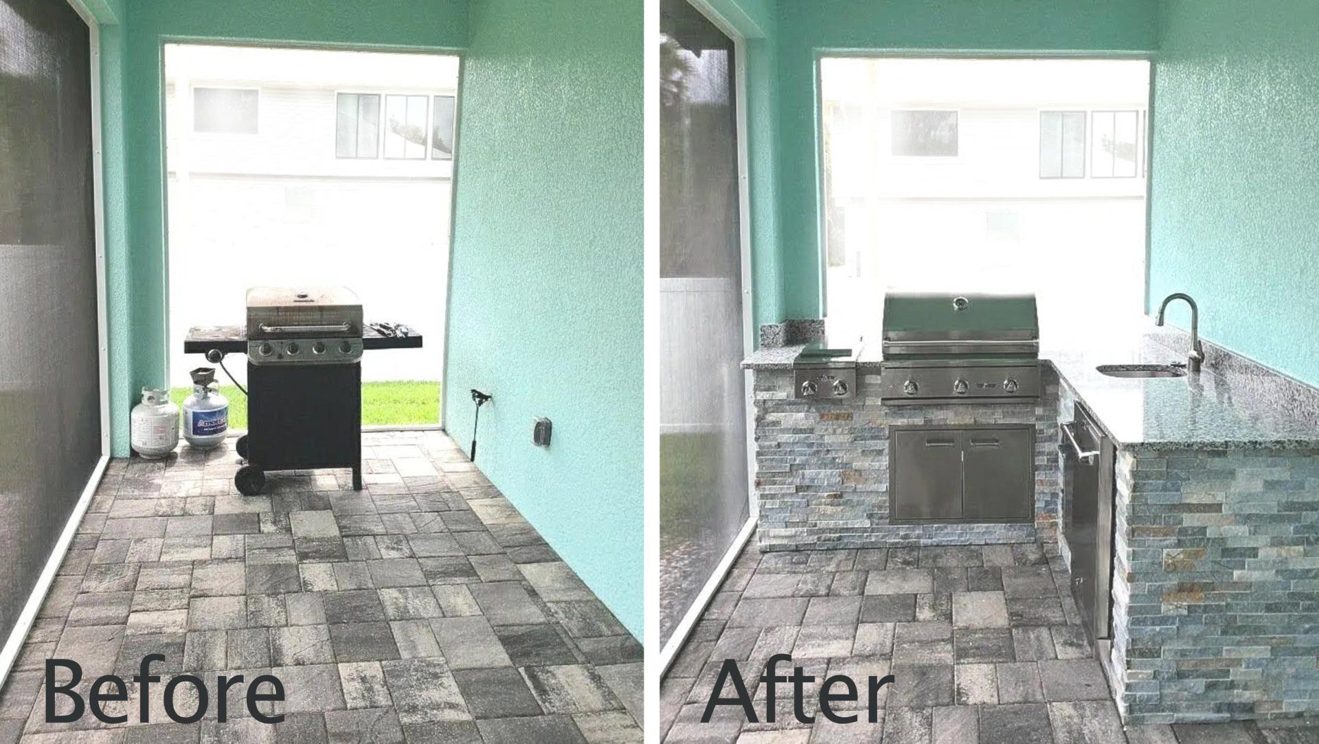 outdoor kitchen after Florida