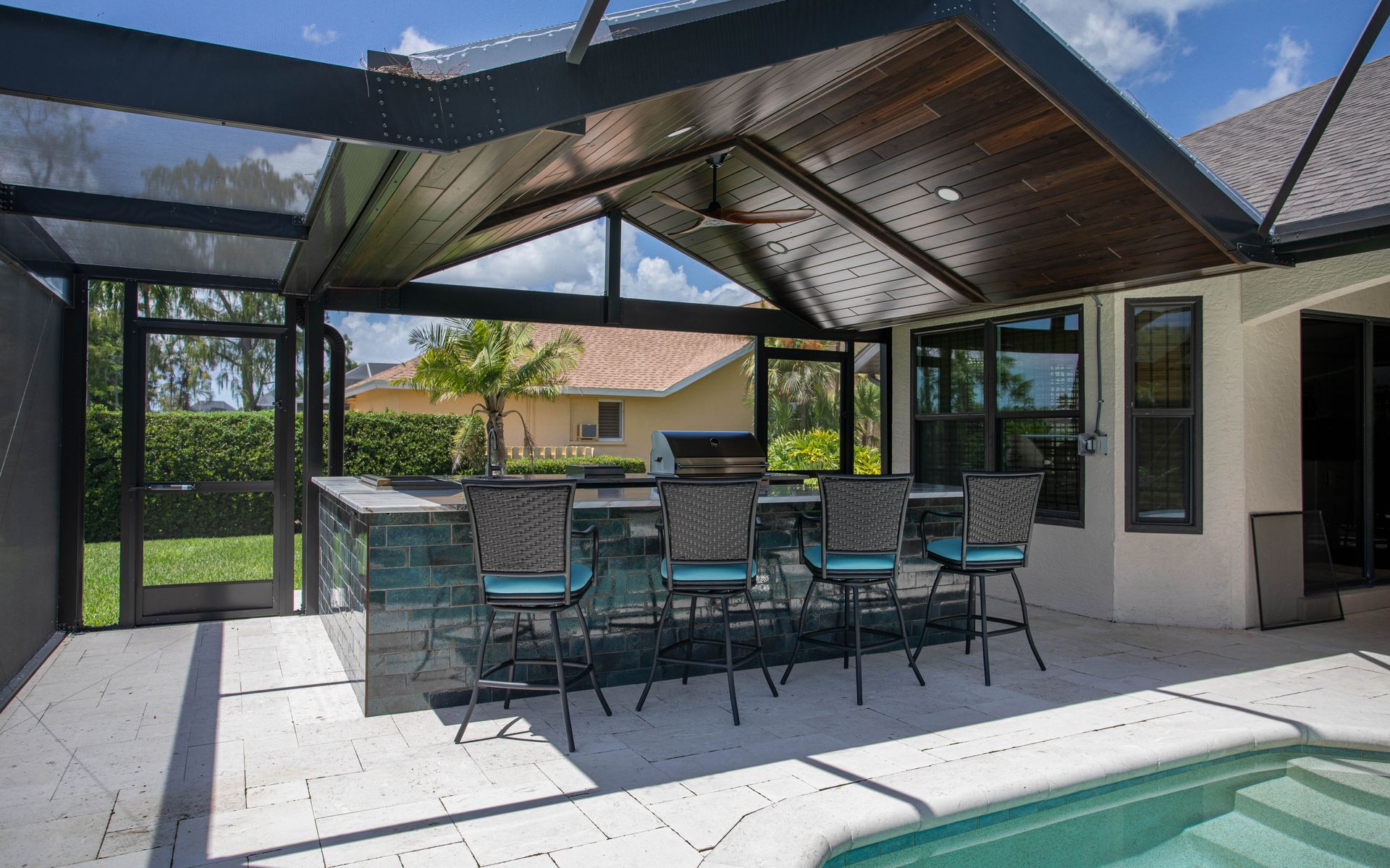 screened room with pavilion Bonita Springs FL