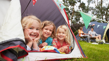 children in tent