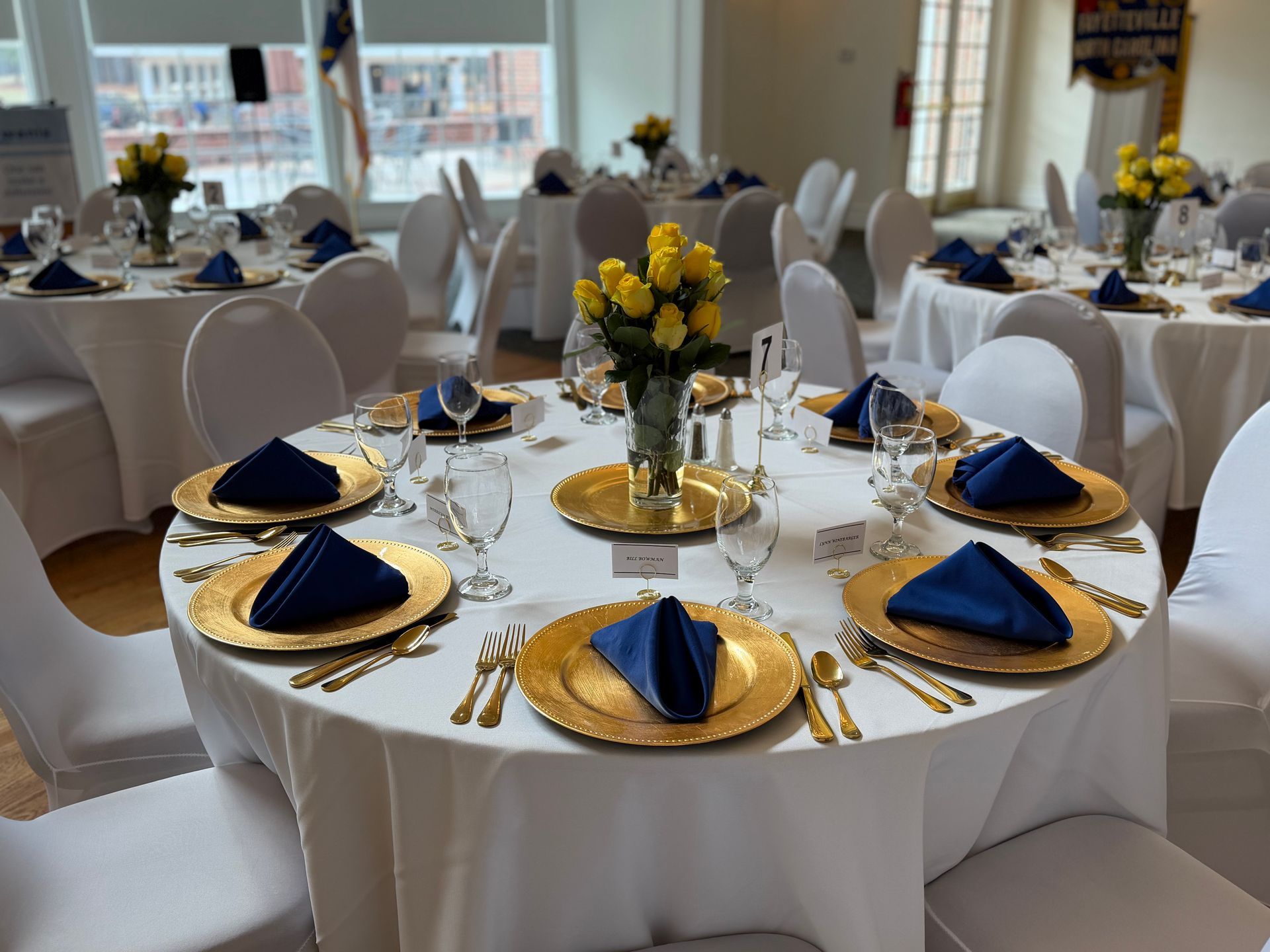Table setting at an event venue