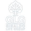 Light blue logo for Giraldo Life Group, featuring an outlined tree above the acronym GLG and company name.
