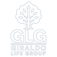 Light blue logo for Giraldo Life Group, featuring an outlined tree above the acronym GLG and company name.