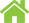 A green house with a white chimney on a white background.
