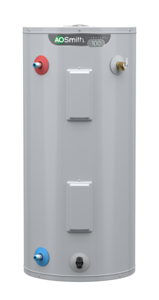 A aosmith electric water heater is shown on a white background.