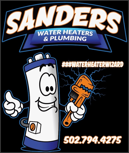 A logo for sanders water heaters and plumbing
