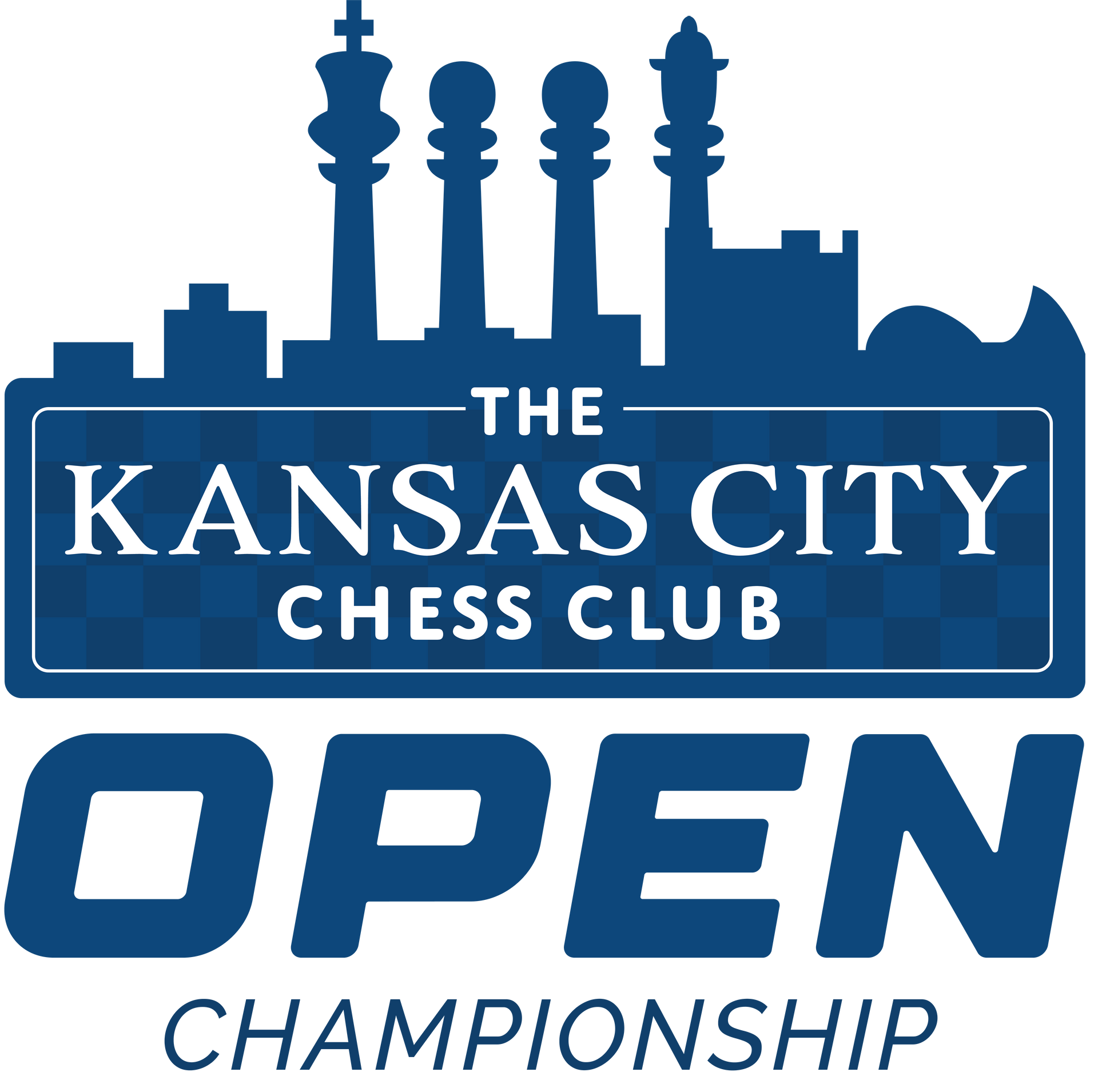 The logo for the kansas city chess club open championship