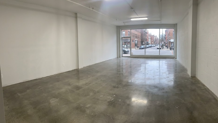 A tough, highly polished commercial concrete floor poured by Richland concrete contractors.