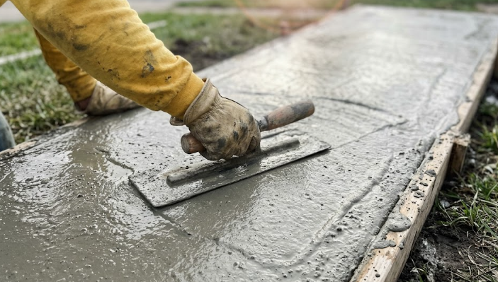 Close up of professional concrete flatwork and finishing services in Richland WA.