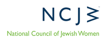NCJ logo: dark blue letters with right-facing chevron and green text 