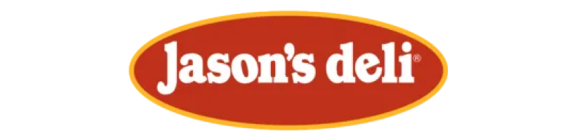 Jason’s Deli logo in red and gold on a white background