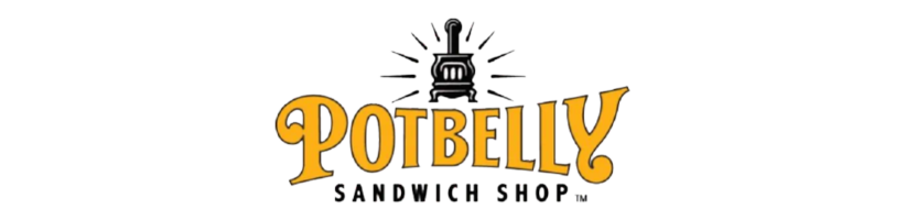 Potbelly Sandwich Shop logo with a stylized sandwich and black-and-orange text