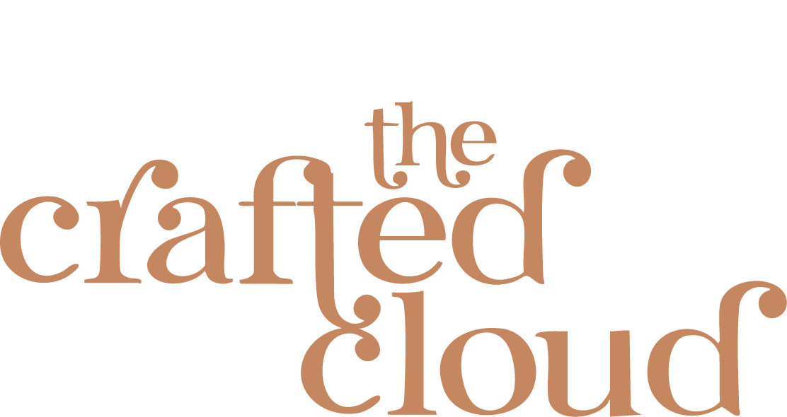 Logo reading “the crafted cloud” in copper script on a white background