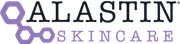 The logo for qalastin skincare is purple and black