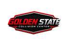 Golden State Collision Center logo in red and black on a white background
