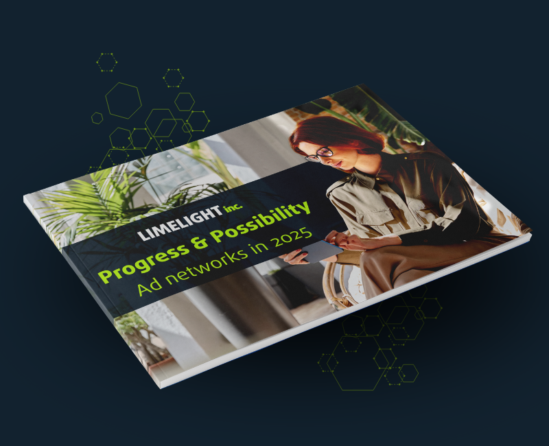 Brochure cover for “Limestone,” showing a man studying with green text “Progress is Possibility”