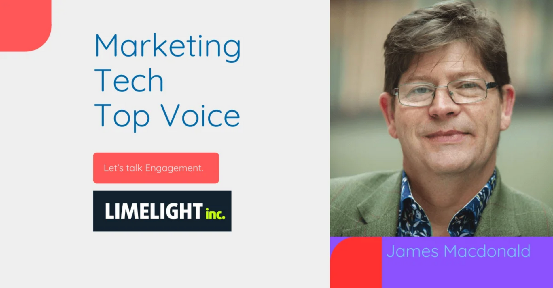 Marketing Tech Top Voice ad with headshot and Limelight Inc. branding