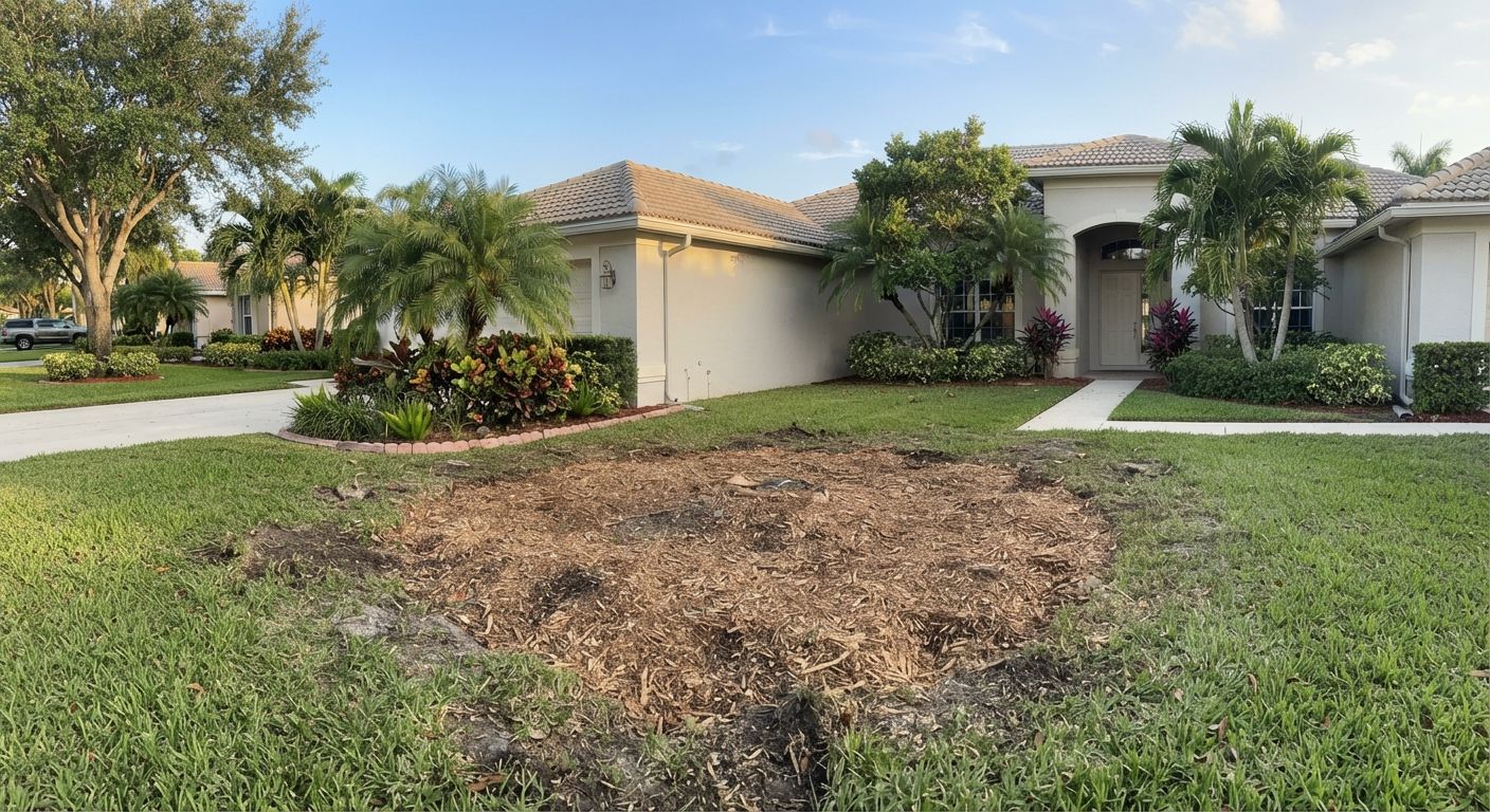 Completed residential tree removal in Wellington Florida