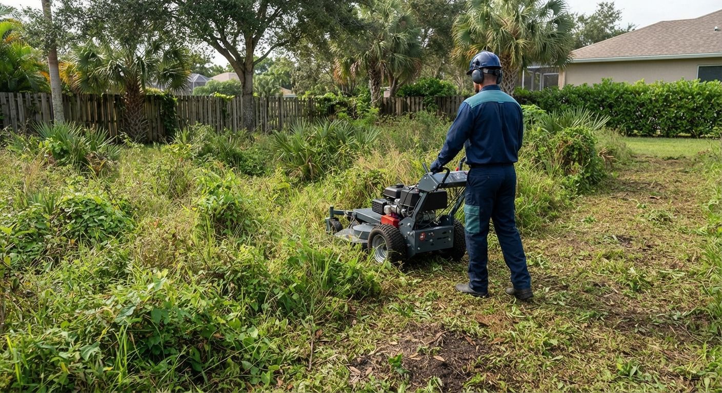 Residential brush clearing project in Wellington Florida