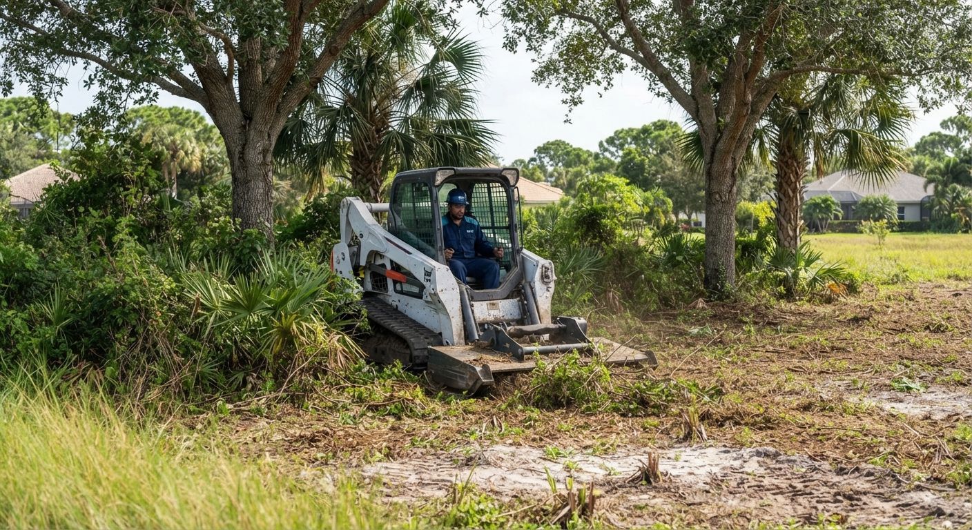 Vacant lot land clearing project in Wellington Florida