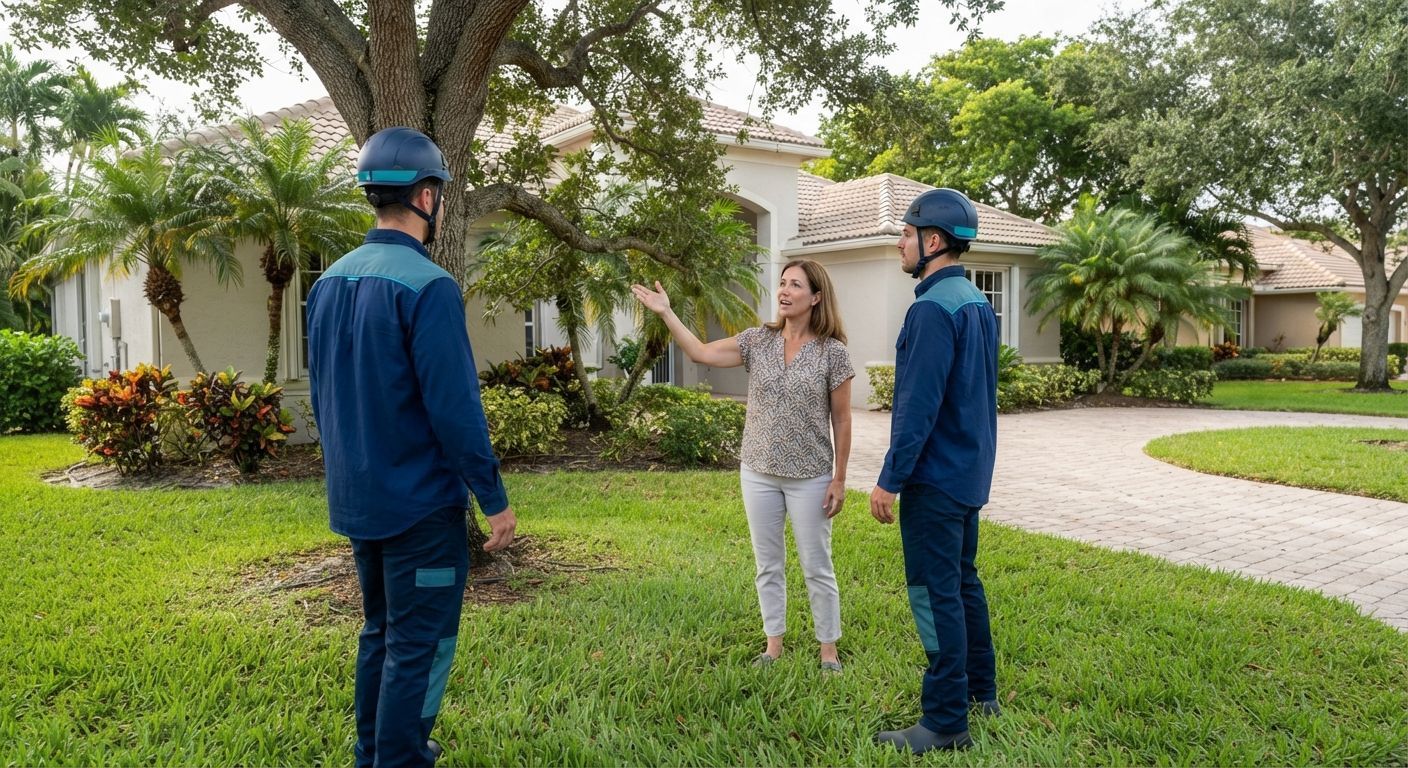 Homeowner requesting expert tree service in Wellington Florida