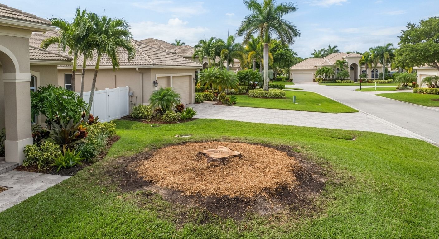 Completed residential tree removal and cleanup in Wellington Florida