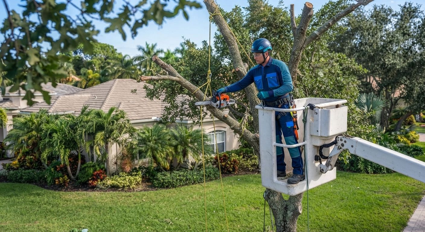 Professional tree removal project in Wellington Florida