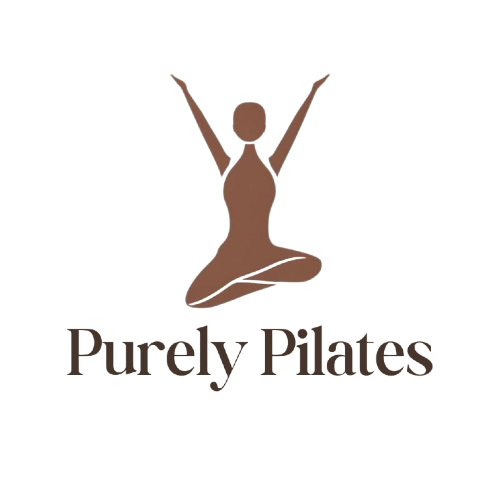 Brown silhouette of person in yoga pose, arms raised, above 