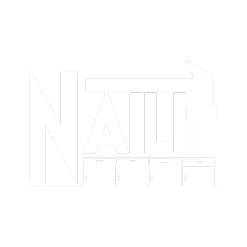 A black and white drawing of a building with the word nat on it.