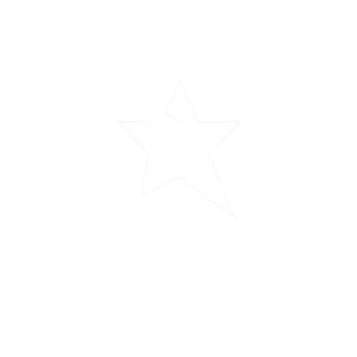 A white star is floating in the air on a white background.