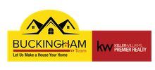A logo for a real estate company called buckingham kw