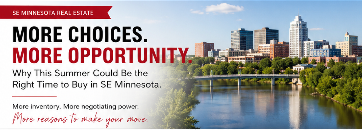 City skyline and river with bold text reading “More choices. More opportunity.”