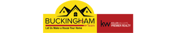 A logo for a real estate company called buckingham kw