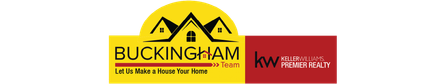 A logo for a real estate company called buckingham kw