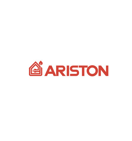 Il logo dell'ariston è rosso e raffigura una casa.