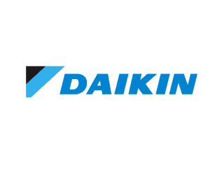 Il logo Daikin è blu e nero su sfondo bianco.
