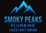Logo for Smoky Peaks Plumbing with a blue mountain graphic above the company name and phone number (423) 647-0049.