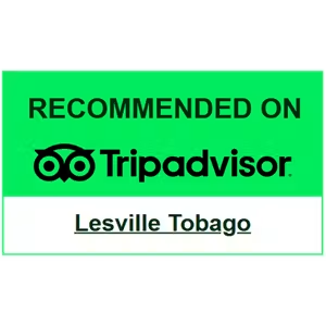Tripadvisor “Recommended on” badge for Lesville Tobago on a green and white background