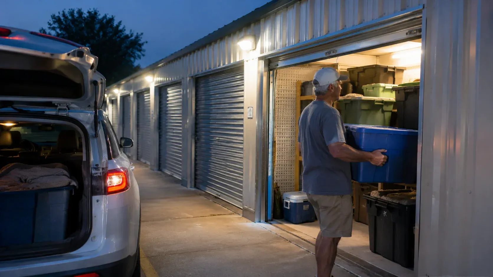 Accessing storage at night? We show you how at Lone Star RV & Mini Storage.