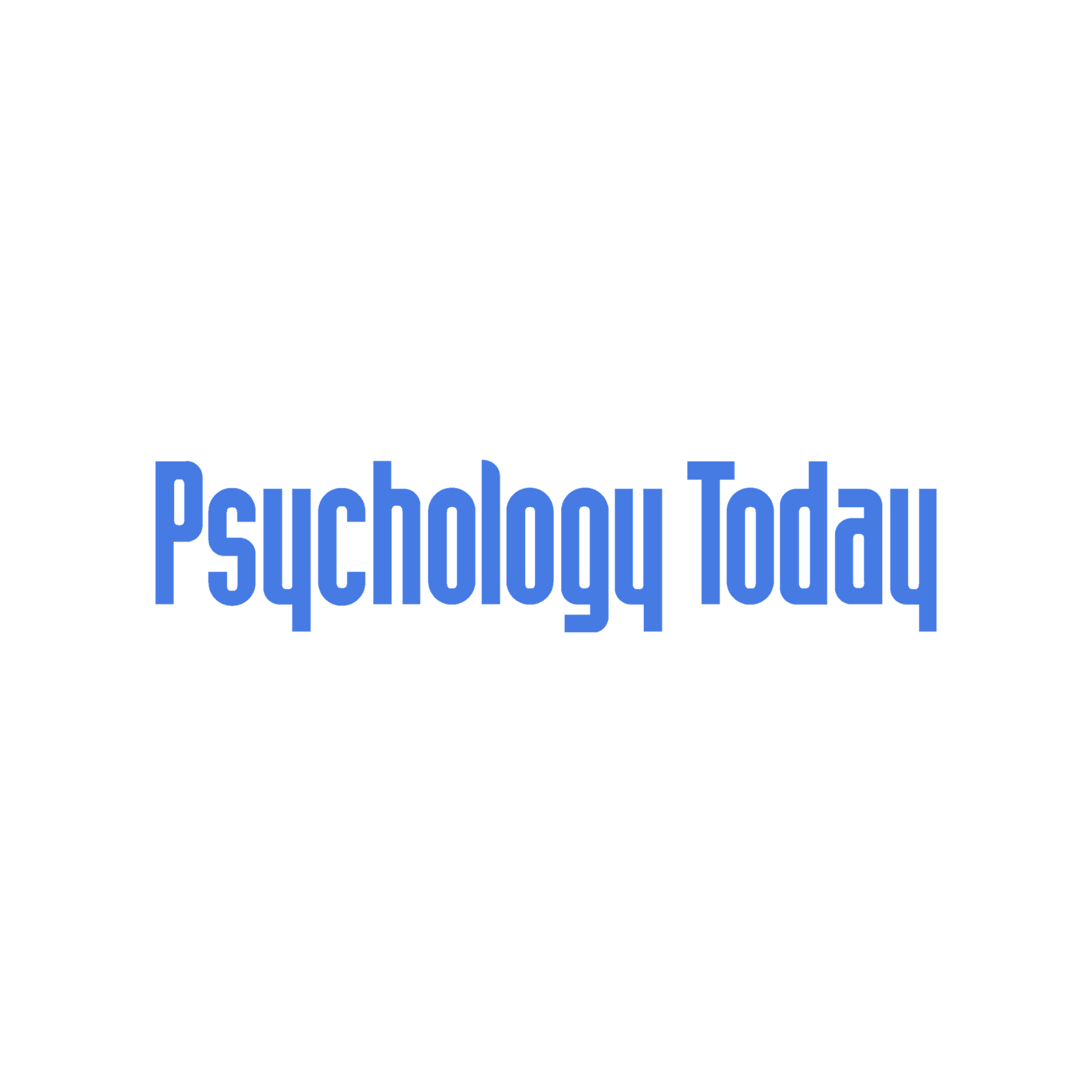 Blue “Psychology Today” text on a white background