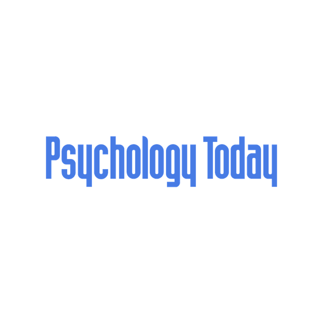 Blue “Psychology Today” text on a white background