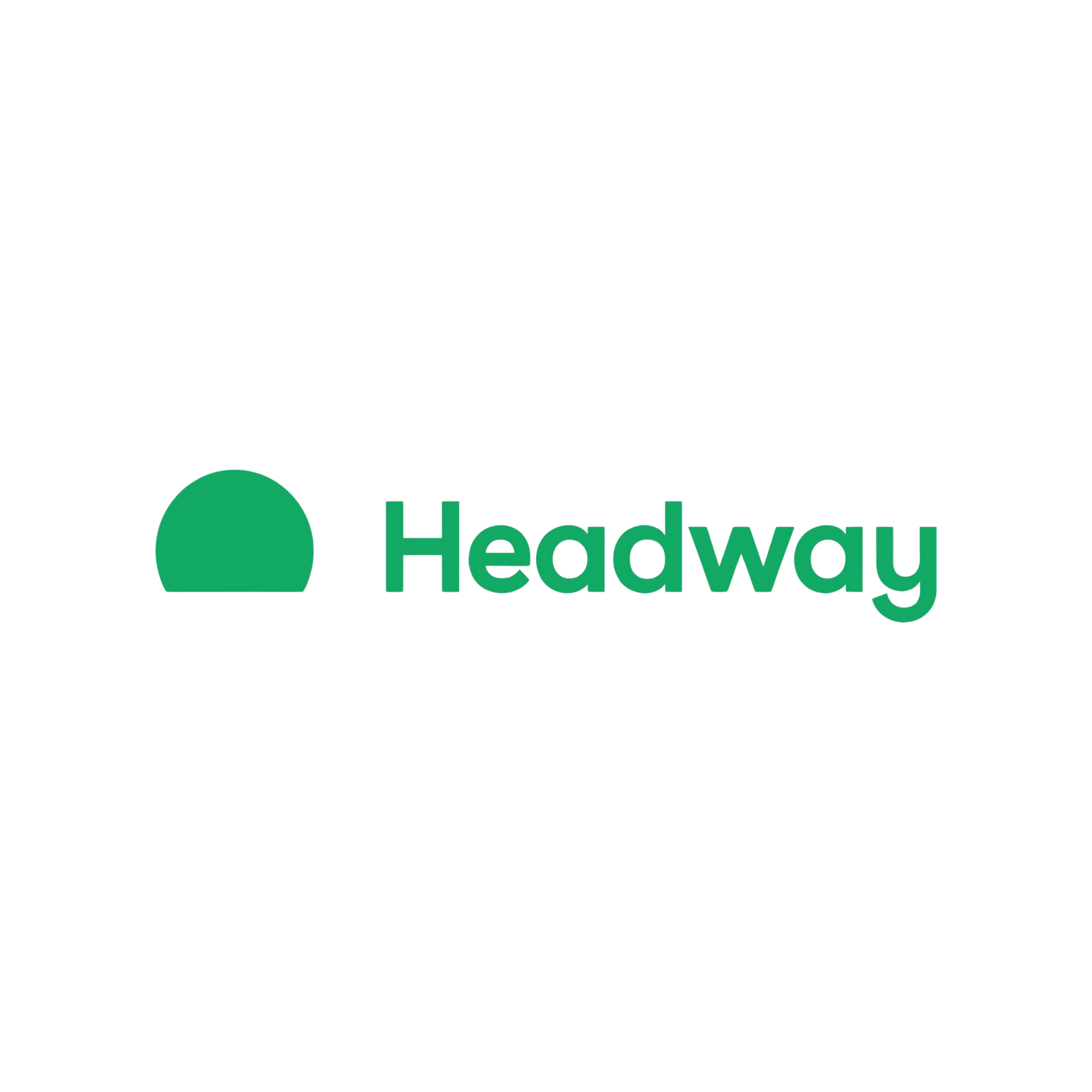 Green Headway logo with a half-circle icon on a white background