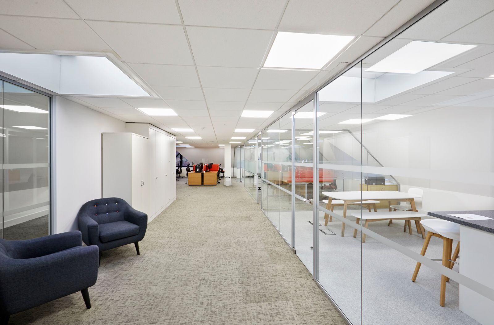 Office space with glassed seating area at Tanshire Business Park